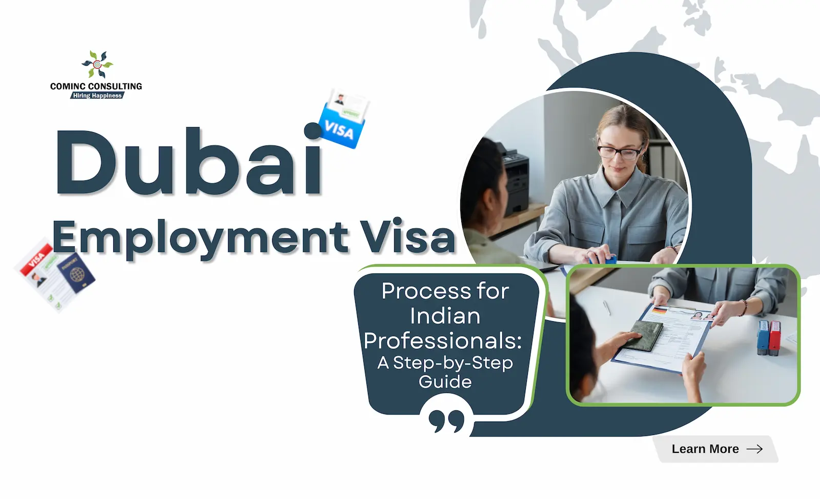 Indian professional reviewing documents for Dubai employment visa process